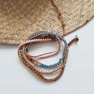Victoria Emerson wrap bracelet with turquoise and brown beading